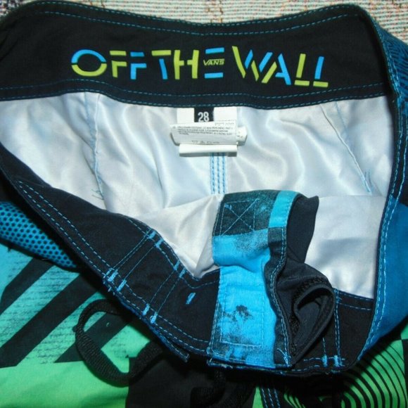Mens 28 VANS board shorts 2 OFF THE Wall Small - Picture 3 of 6